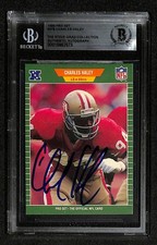 Charles Haley 49er's HOF Signed 1989 Pro Set 49ers Card Beckett Auto