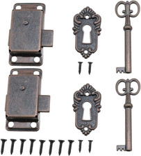 2 Pack Antique Cabinet Lock with Key for Drawers and Desks Zinc Alloy with Ant