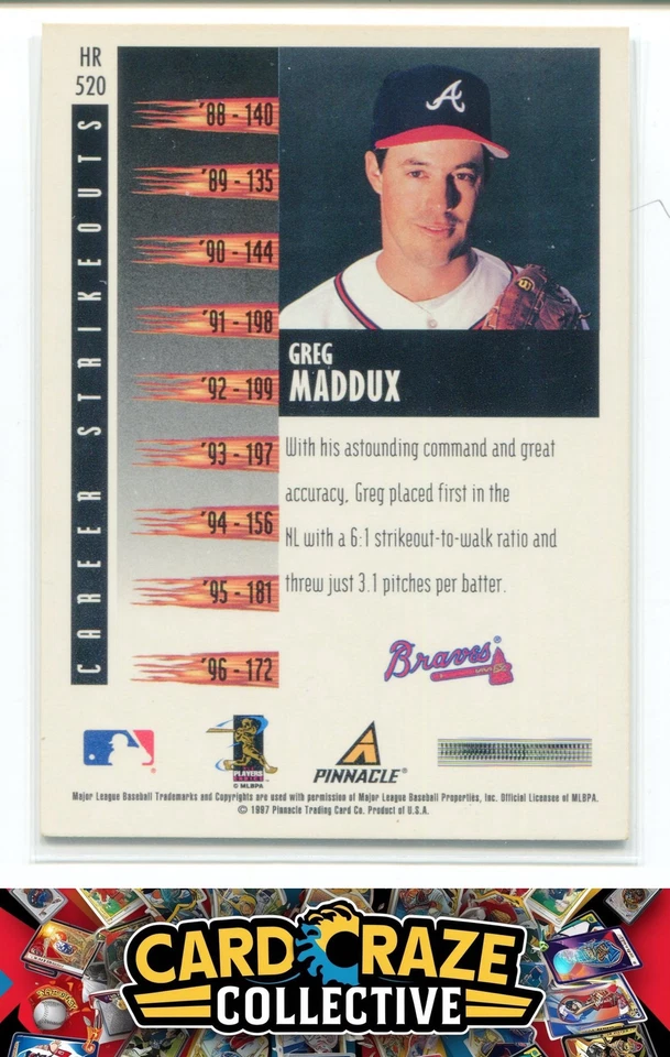 1997 Score Hobby Reserve #HR520 Greg Maddux - Image 2 of 2