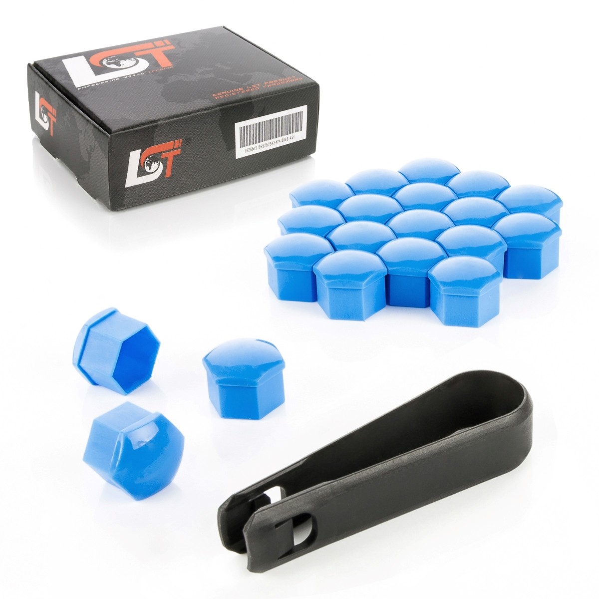 20x Wheel Bolt Caps Cover Caps Wheel Nuts Set 17 mm Blue Gloss for DAEWOO