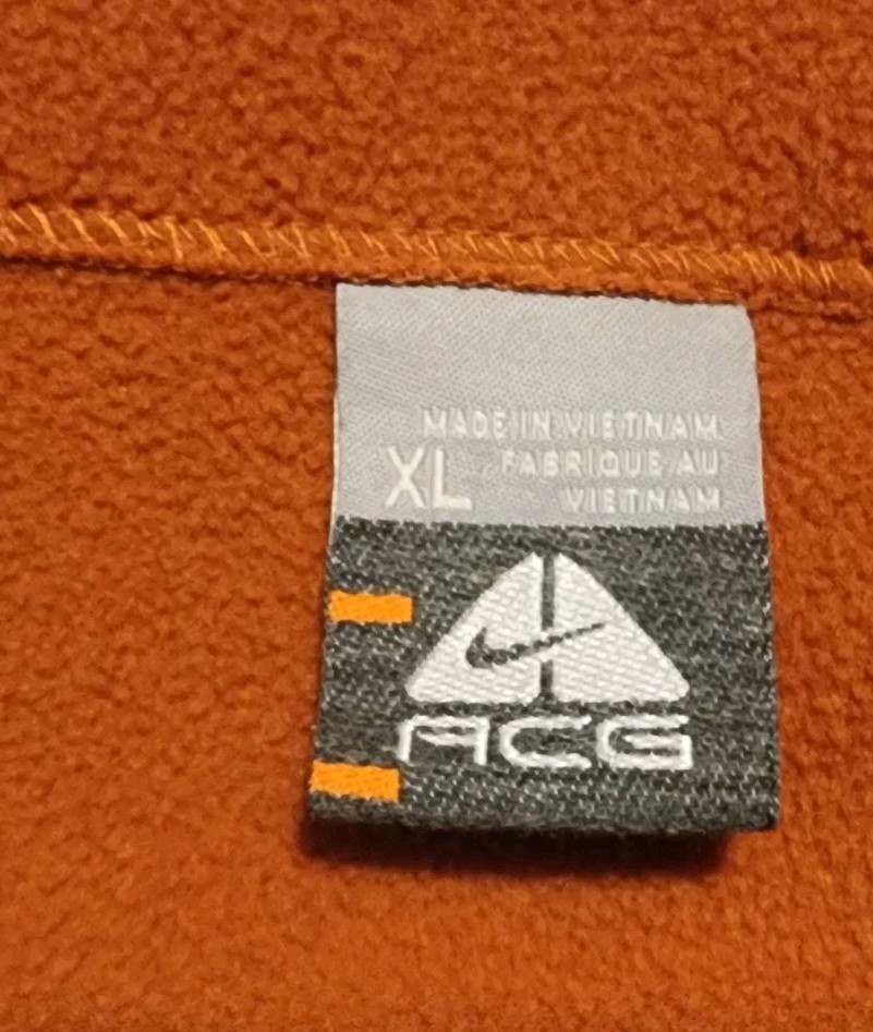 Nike ACG Vintage Y2K Orange Half Zip Fleece Pullover Mens XL