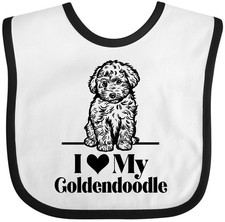 Inktastic I Love My Goldendoodle Dog Baby Bib Pets Clothing Infant