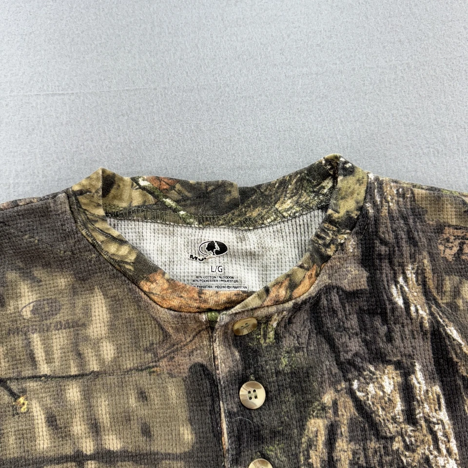 Camisa Mossy Oak Para Hombres Grande Camuflada Manga Larga Botón Henley Caza Aire Libre Foto 2 de 4