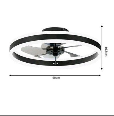 50CM LED Deckenventilator mit Beleuchtung mit Fernbedienung Dimmbar Innen Schlafzimmer