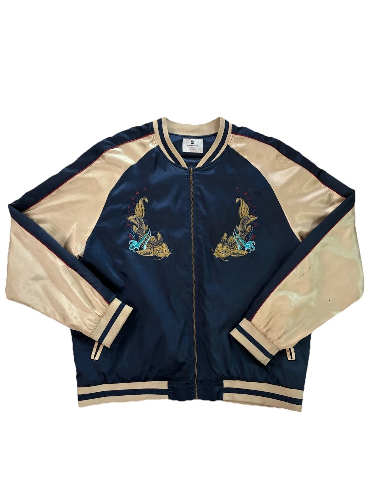Double Koi Fish Embroidery Navy Satin 3XL Tokyo Standard Issue
Opens in a new window or tab