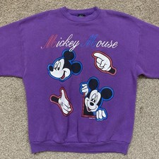 Vintage Mickey Mouse Unlimited Sweater XL Disney Jerry Leigh Purple Pullover 90s