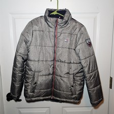 Tommy Hilfiger Boys' Puffer Jacket Gray Size Large 14-16