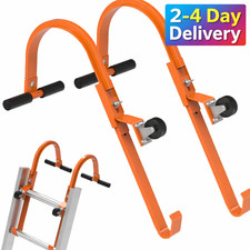 2 Pack Ladder Roof Hook with Wheel Heavy Duty Steel Ladder Stabilizer, Roof R...