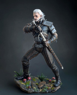 Witcher 3 Geralt of Rivia Custom Hand Painted Figure 3D Printed Statue 1/6 34cm