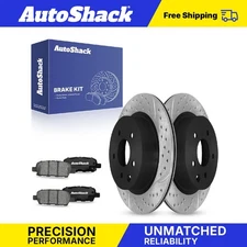 Rear Drilled Slotted Brake Rotors Ceramic Pads for INFINITI G37 Nissan Z