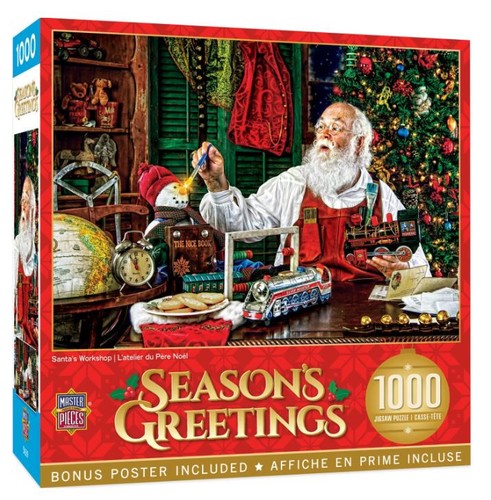 Completing A Challenging 1000-Piece Jigsaw Puzzle: Santa's Workshop