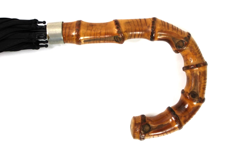 Vintage Paragon Fox & Co Bamboo Handle Umbrella Black 3' - Image 4 of 4