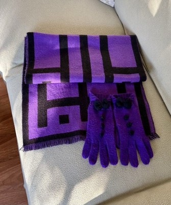 Long Scarf (shawl) By Spirit & Gloves. Black & Purple