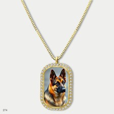 Stunning Cute German Shepherd Dog Breed Fashion Pendant Necklace Chain Printed D