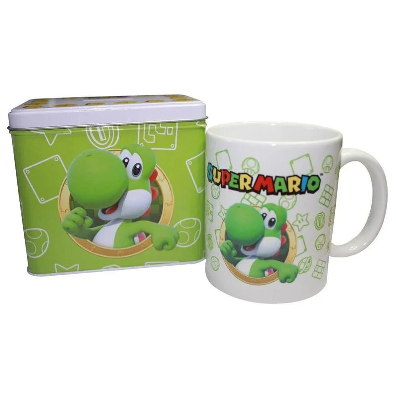 Nintendo Yoshi Super Mario Tasse Becher mit Spardose OVP Geschenkidee