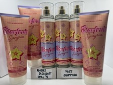 BATH  BODY WORKS 6PCS STARFRUIT SANGRIA FINE FRAGRANCE MIST  BODY CREAM 8oz,