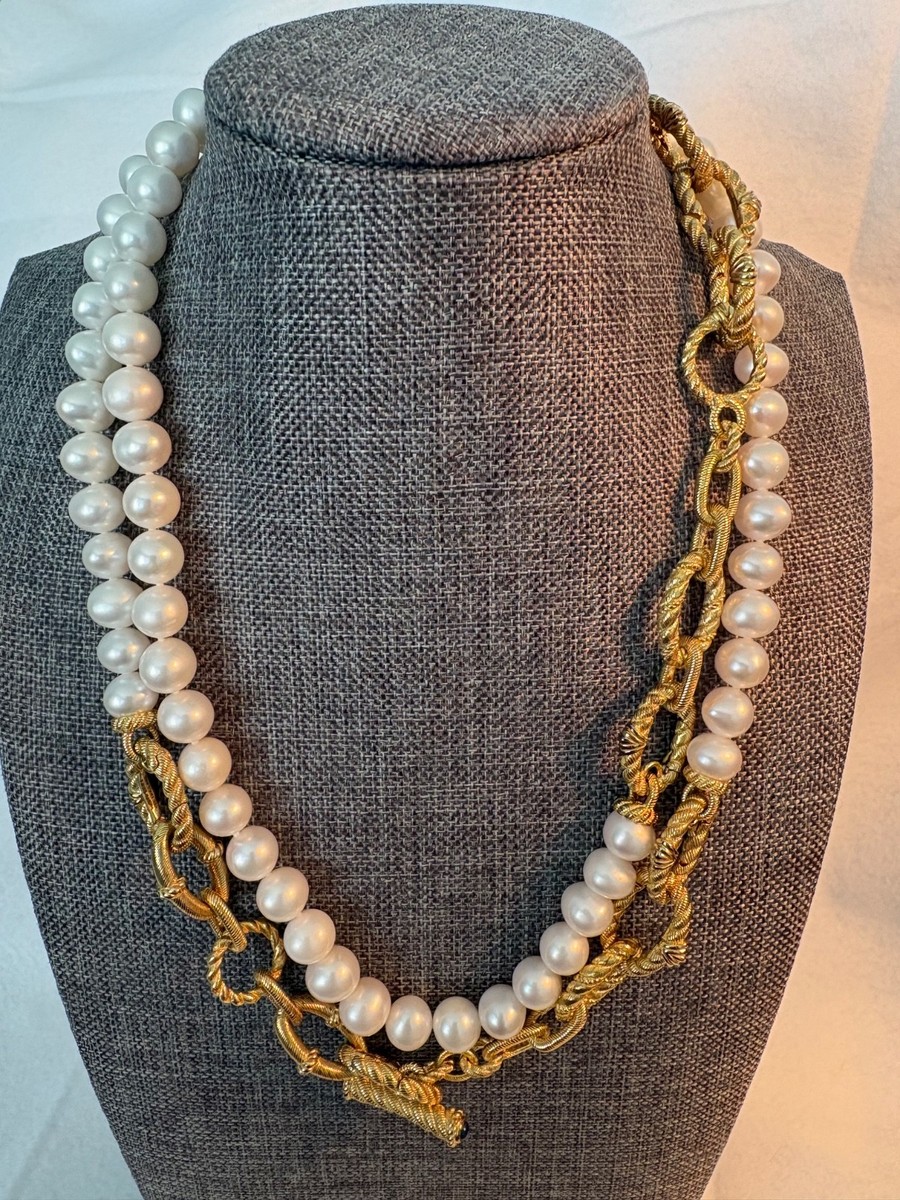 アクセサリー Reserved Judith Ripka Interchangeable SS & 14K clad Cultured Pearl Necklace
