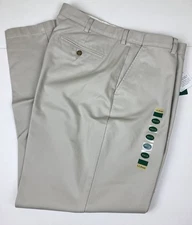 NEW LL Bean Mns 38x32 Double L Chinos Hidden Comfort Waist Pants Khaki 245698