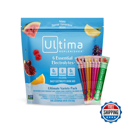 Ultima Replenisher Daily Electrolyte Powder Ultimate Variety Pack 36 Stickpacks