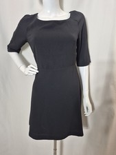 Forever21 Womens Mini Dress Black Open Key Hole Back 3/4 Sleeve Medium