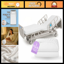 2 Pack Fitted Hospital Bed Sheets - Soft Cotton Jersey, Elastic All Around, 36"x