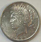 1922 $1 Peace Dollar, 90% Silver, Minted In Philadelphia, Fine To Very Fine