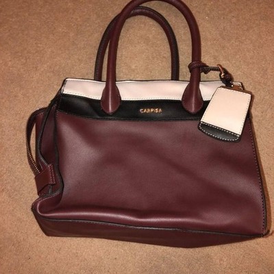 Unbranded Women's Brown and Burgundy Handbag...Handbags