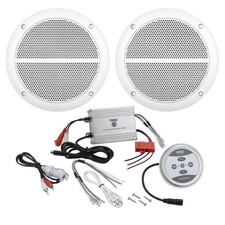 Pyle Bluetooth Marine 600W 2Channel Amplifier, 6.5" 250W Enrock Marine Speakers