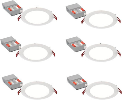 6'' LED Recessed Lights, 5-in-1 Color Temp, Adjustable Brightness, 6 Pack