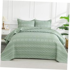 Sage Green Quilts Queen Size, 3 Pieces Queen Queen 90 96 in 05 - Sage Green