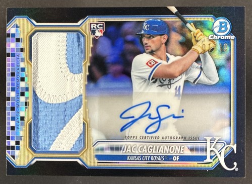 2026 Bowman Chrome Jac Caglianone Jumbo Patch Auto Black Refractor SP RC #/10