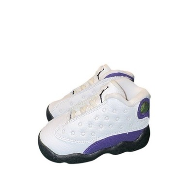 Jordan 13 Retro Lakers White Purple Yellow Toddler Shoes 414581-105 Size 4C