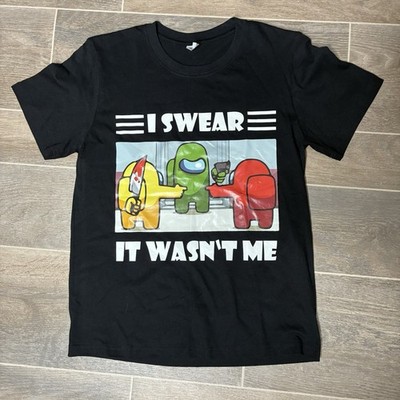 Among Us Funny Meme Black Graphic T-Shirt  I Swear I Didn t Do It  Small Men s