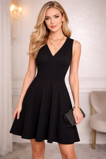 Eliza J Women’s Fit & Flare Dress Black Sleeveless Size 4 Cocktail Wedding Guest