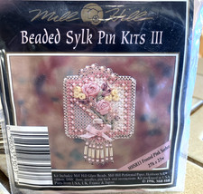 Mill Hill Beaded Sylk Pin Kit MHSR13 Frosted Pink Sorbet Roses NIP Free Ship