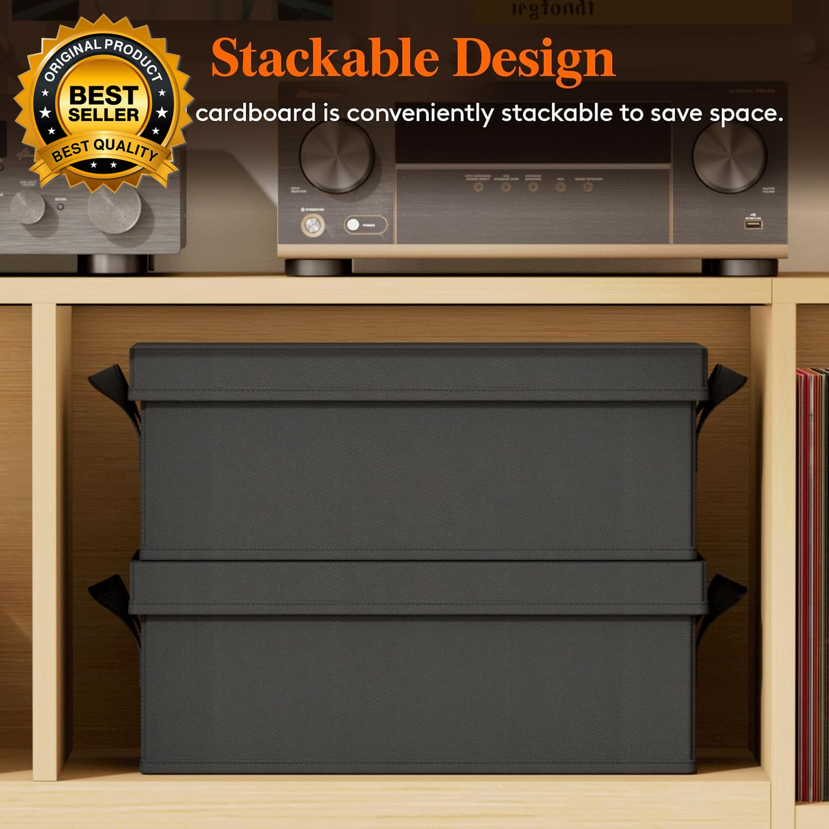 DVD Storage Box 4 Packs Stackable DVD Cases Holder Organizer 15.7