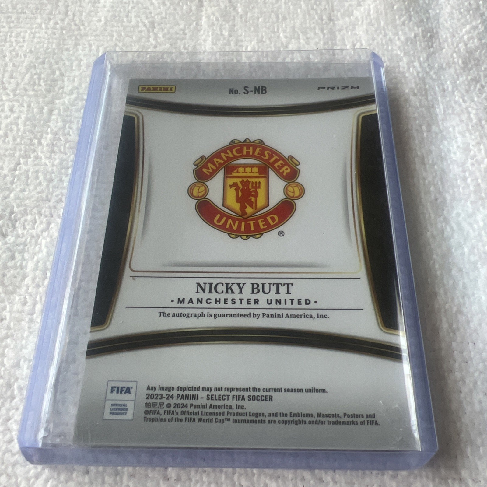 2023-24 Panini Select Prizm Nicky Butt Auto England Manchester United Newcastle view 2