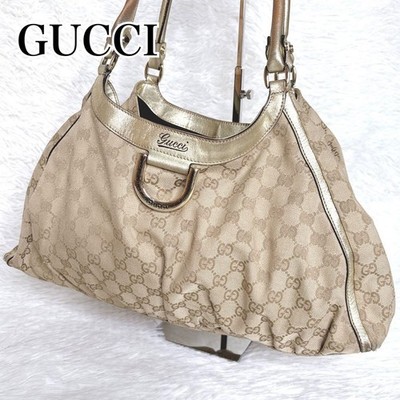 Gucci GG Tote Bag Canvas Beige Authentic G03172476