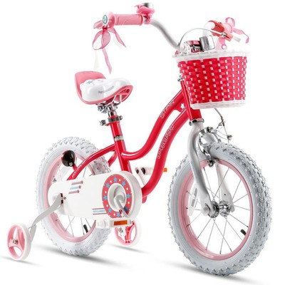 RoyalBaby Stargirl Kinderfahrrad Fahrrad Mädchenrad Neon Pink 16 Zoll Stahl