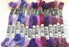 DMC Flower Thread Lot of 14 Skeins-Shades of Purple