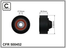500452 Caffaro Idler/Guide Pulley, V-ribbed Belt for Citroen DS Fiat Peuge