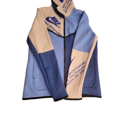 NIKE SPORTSWEAR TECH FLEECE GRAPHIC F-Z HOODIE DARK MARINE/BLUE