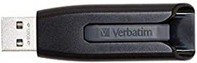 Verbatim 49189 128GB V3 Store n Go USB 3.0 Flash Drive Grey Grey 128GB