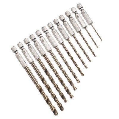 12pcs Cobalt Drill Bit Set M35 Twist Drills for Metal Hex Shank Bits