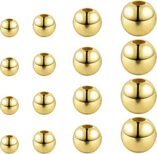 120Pcs 3Mm 4Mm 5Mm 6Mm Gold Color Metal Spacer Beads, 304 Stainless Steel Flat r