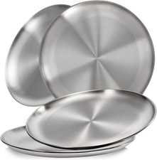 304 18/8 Stainless Steel Dinner Plates, 10" round Salad Plates, Serving Plate
