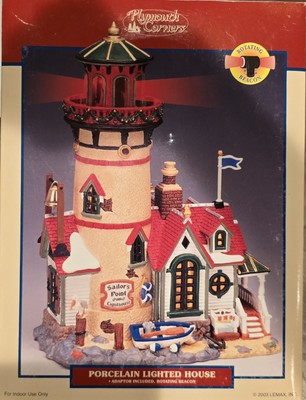 Lemax Plymouth Corners Sailors Point Lighthouse #35818A Rotating Beacon Vintage