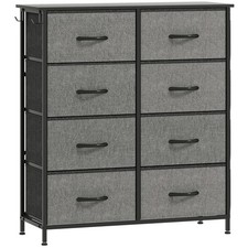 Image of Fabric Chest of Drawers 8 Drawer Storage Unit Steel Frame Bedroom Organiser