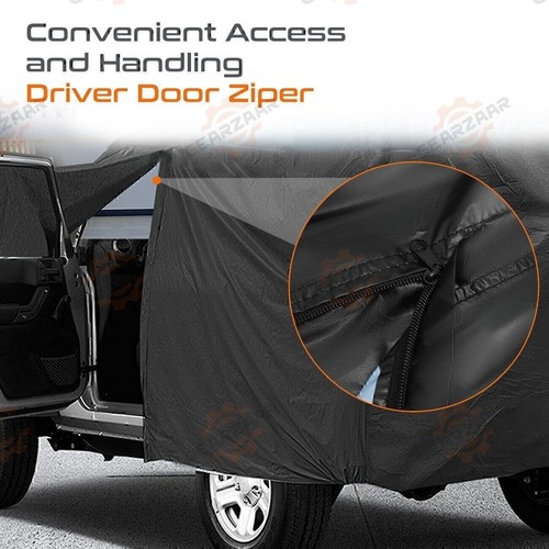 Cubierta de coche 210T impermeable exterior nieve sol para Jeep Wrangler CJ TJ JK 2 puertas EE. UU. - Imagen 5 de 17