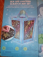 NEW TOTALLY TWILIGHT SEA LIFE LANTERN SCRATCH ART SET BY BOX CANDIY KIDS CRAFTS
